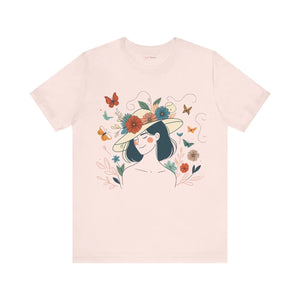 Soft Unisex Jersey Short Sleeve - Floral Hat Design - Dipaliz - T-shirts