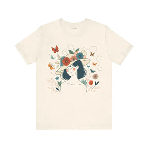 Soft Unisex Jersey Short Sleeve - Floral Hat Design - Dipaliz - T-shirts