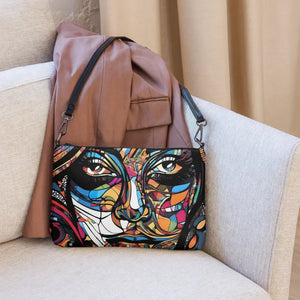 Dark Gray Crossbody Bag Premium Vegan Leather Hands Free - Dipaliz - Cross Body Bags