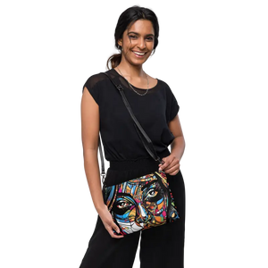 Dark Gray Crossbody Bag Premium Vegan Leather Hands Free - Dipaliz - Cross Body Bags