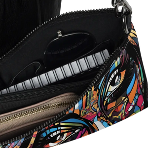 Dark Gray Crossbody Bag Premium Vegan Leather Hands Free - Dipaliz - Cross Body Bags