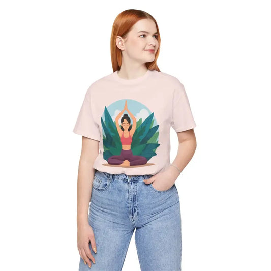 Yoga Pose Unisex Jersey Tee: Elevate your Wardrobe Now! - Soft Pink / s T-shirt