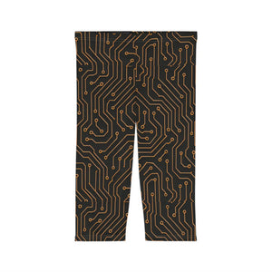 Premium Circuit Print Capri Leggings - Yoga - Dipaliz