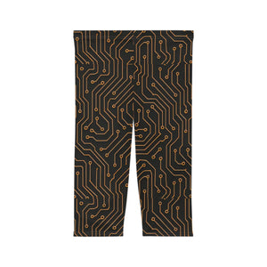 Premium Circuit Print Capri Leggings - Yoga - Dipaliz