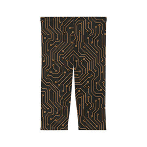 Premium Circuit Print Capri Leggings Tech Style Active - Dipaliz