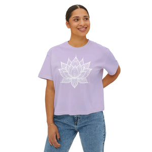 Oversized Muscle Tee Flowy Rolled Cuffs Lotus Print Dipaliz - T-shirts