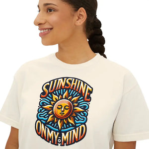 Boxy Tee Flowy Rolled Cuffs Sunshine Vibes - Dipaliz - T-shirts
