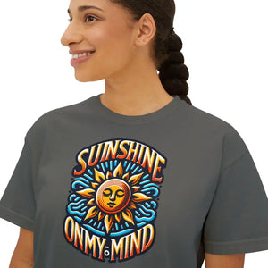 Boxy Tee Flowy Rolled Cuffs Sunshine Vibes - Dipaliz - T-shirts