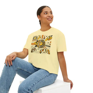 Boxy Tee Flowy Rolled Cuffs Sunshine Comfort Style - Dipaliz - T-shirts