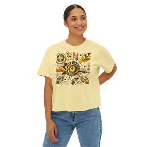 Boxy Tee Flowy Rolled Cuffs Sunshine Comfort Style - Dipaliz - T-shirts