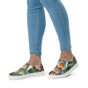 Vibrant Women’s Slip on Shoes - Colorful Hearts Canvas - Dipaliz - Sneakers