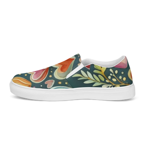 Vibrant Women’s Slip on Shoes - Colorful Hearts Canvas - Dipaliz - Sneakers