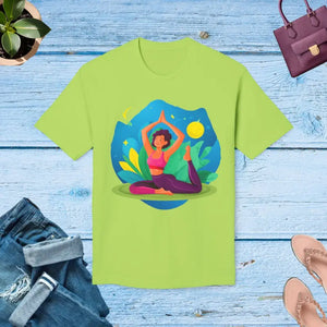 Premium Cotton T-shirt - Soft Breathable Yoga Tee - Dipaliz - Lime Green / s - T-shirts