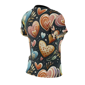 Charming Heart Pattern Sew Tee - Women’s Polyester - Dipaliz - T-shirts