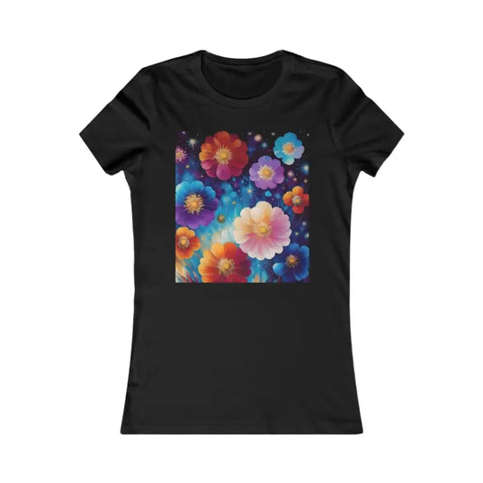 Vibrant Floral Tee: your New Favorite! - s / Black T-shirt