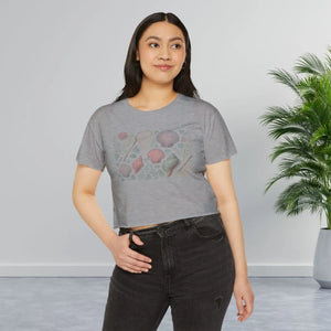 Boho Chic Sea Shell Festival Crop Top - Cotton Blend - Dipaliz - T-shirts