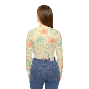 Soft Watercolor Botanical Floral Women’s Floral Long Sleeve Shirt - T-shirts