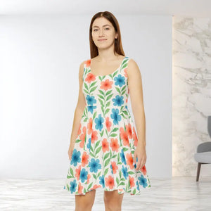 Premium Floral Skater Dress - Garden Party Outfit - Dipaliz - Xs - Dresses