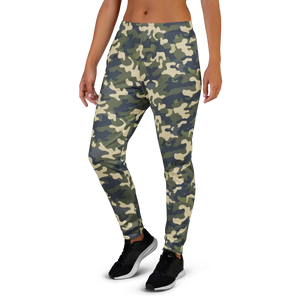 Women’s Green Camo Jogger Pants | Slim Fit Camouflage Track Joggers - s