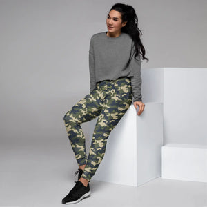 Women’s Green Camo Jogger Pants | Slim Fit Camouflage Track Joggers - s