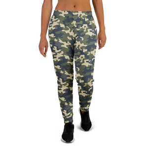 Women’s Green Camo Jogger Pants | Slim Fit Camouflage Track Joggers - s