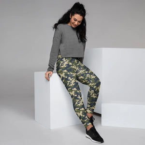 Women’s Green Camo Jogger Pants | Slim Fit Camouflage Track Joggers - s