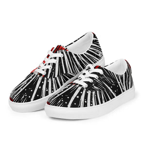 Women’s Lace-up Canvas – White Burst Design - Dipaliz - Sneakers