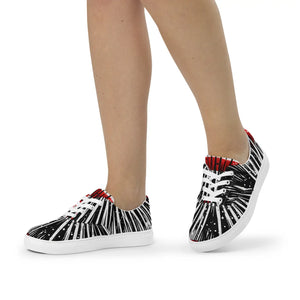 Women’s Lace-up Canvas – White Burst Design - Dipaliz - Sneakers