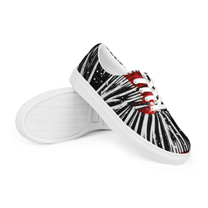 Women’s Lace-up Canvas – White Burst Design - Dipaliz - Sneakers