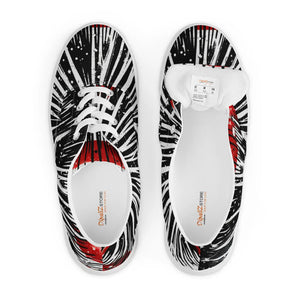 Women’s Lace-up Canvas – White Burst Design - Dipaliz - Sneakers