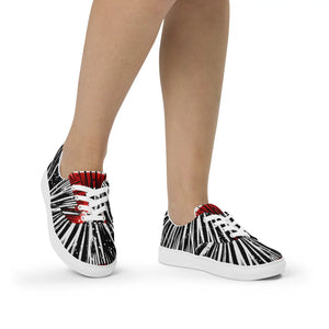 Women’s Lace-up Canvas – White Burst Design - Dipaliz - Sneakers