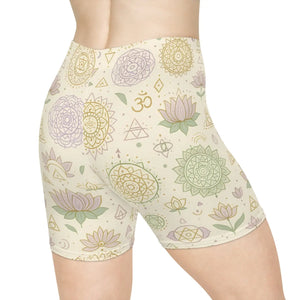 Mandala Pattern Biker Shorts - Performance Yoga - Dipaliz