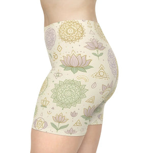 Mandala Pattern Biker Shorts - Performance Yoga - Dipaliz