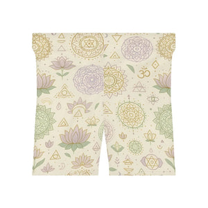 Mandala Pattern Biker Shorts - Performance Yoga - Dipaliz