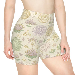 Mandala Pattern Biker Shorts - Performance Yoga - Dipaliz