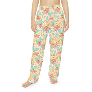 Floral Tropical Banana Monkey Pajama Pants - Dipaliz - Pajamas