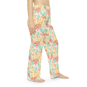 Floral Tropical Banana Monkey Pajama Pants - Dipaliz - Pajamas