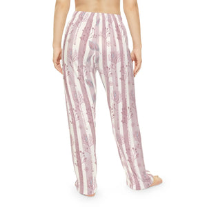 Women’s Pajama Pants - Pink Woodland Stripe Sleep Lounge Trousers - Pajamas