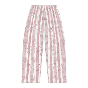 Women’s Pajama Pants - Pink Woodland Stripe Sleep Lounge Trousers - Pajamas