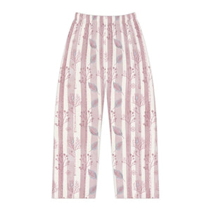 Women’s Pajama Pants - Pink Woodland Stripe Sleep Lounge Trousers - Pajamas