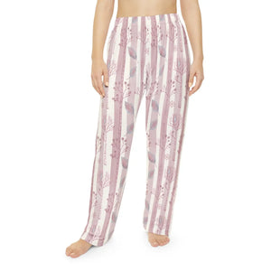 Women’s Pajama Pants - Pink Woodland Stripe Sleep Lounge Trousers - Pajamas