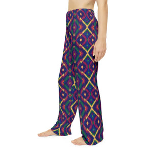 Vibrant Boho Ikat Pajama Pants - Print Lounge - Dipaliz - All Over Prints
