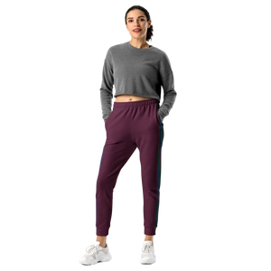 Women’s Plum Jogger Pants with Multicolor Side Stripe | Track Joggers - s