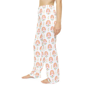 Women’s Rainbow Pajama Pants, Pastel Boho Rainbows Sleepwear - Pajamas