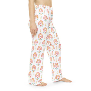 Women’s Rainbow Pajama Pants, Pastel Boho Rainbows Sleepwear - Pajamas