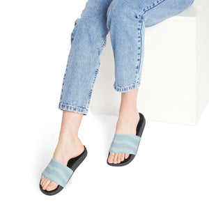 Women’s Removable-strap Sandals – Light Blue Slide with Interchangeable Strap