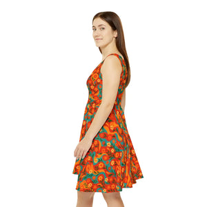 Women’s Skater Dress – Premium Floral Boho - Dipaliz - Dresses - Xs