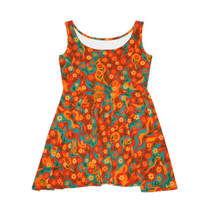 Women’s Skater Dress – Premium Floral Boho - Dipaliz - Dresses - Xs