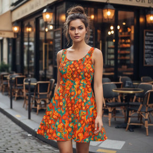 Women’s Skater Dress – Premium Floral Boho - Dipaliz - Dresses - Xs