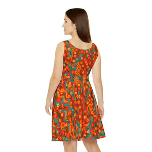 Women’s Skater Dress - Premium Floral Boho Print - Dipaliz - Dresses